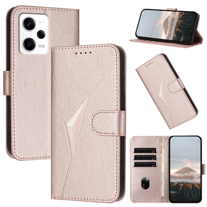 Estuche para teléfono de cuero con cierre de hebilla y diseño de triángulos, For Redmi Note 12 Pro+ Global, For Redmi Note 12 Pro 5G Global, For Redmi Note 12 5G Global, For Redmi A1+, For Redmi K50 Ultra, For Redmi Note 11 4G Global, For Redmi 10A    ...