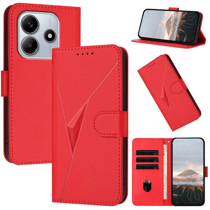 Estuche para teléfono de cuero con cierre de hebilla y diseño de triángulos, For Redmi Turbo 4 / Poco X7 Pro, For Redmi Note 14 Pro 4G, For Redmi Note 14 4G 163.25mm, For Redmi A3 Pro, For Redmi Note 14 5G, For Redmi Note 14 Pro+ 5G, For Redmi 14C 4G  ...