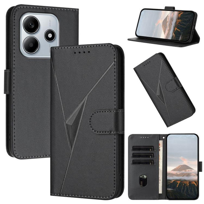 Estuche para teléfono de cuero con cierre de hebilla y diseño de triángulos, For Redmi Turbo 4 / Poco X7 Pro, For Redmi Note 14 Pro 4G, For Redmi Note 14 4G 163.25mm, For Redmi A3 Pro, For Redmi Note 14 5G, For Redmi Note 14 Pro+ 5G, For Redmi 14C 4G  ...