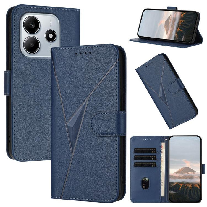 Estuche para teléfono de cuero con cierre de hebilla y diseño de triángulos, For Redmi Turbo 4 / Poco X7 Pro, For Redmi Note 14 Pro 4G, For Redmi Note 14 4G 163.25mm, For Redmi A3 Pro, For Redmi Note 14 5G, For Redmi Note 14 Pro+ 5G, For Redmi 14C 4G  ...