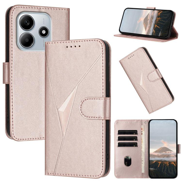 Estuche para teléfono de cuero con cierre de hebilla y diseño de triángulos, For Redmi Turbo 4 / Poco X7 Pro, For Redmi Note 14 Pro 4G, For Redmi Note 14 4G 163.25mm, For Redmi A3 Pro, For Redmi Note 14 5G, For Redmi Note 14 Pro+ 5G, For Redmi 14C 4G  ...