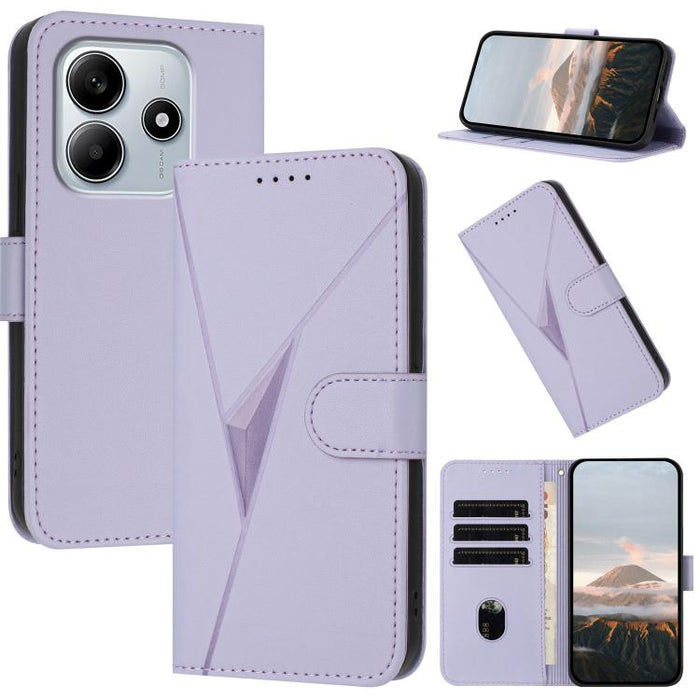 Estuche para teléfono de cuero con cierre de hebilla y diseño de triángulos, For Redmi Turbo 4 / Poco X7 Pro, For Redmi Note 14 Pro 4G, For Redmi Note 14 4G 163.25mm, For Redmi A3 Pro, For Redmi Note 14 5G, For Redmi Note 14 Pro+ 5G, For Redmi 14C 4G  ...