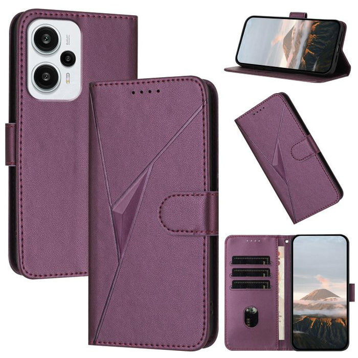 Estuche para teléfono de cuero con cierre de hebilla y diseño de triángulos, For Redmi Note 13 Pro 4G, For Redmi Note 13 4G, For Redmi K70E, For Redmi Note 13 5G, For Redmi 13C 4G, For Redmi Note 13 Pro+, For Redmi Note 13 Pro 5G, For Redmi 12 5G      ...