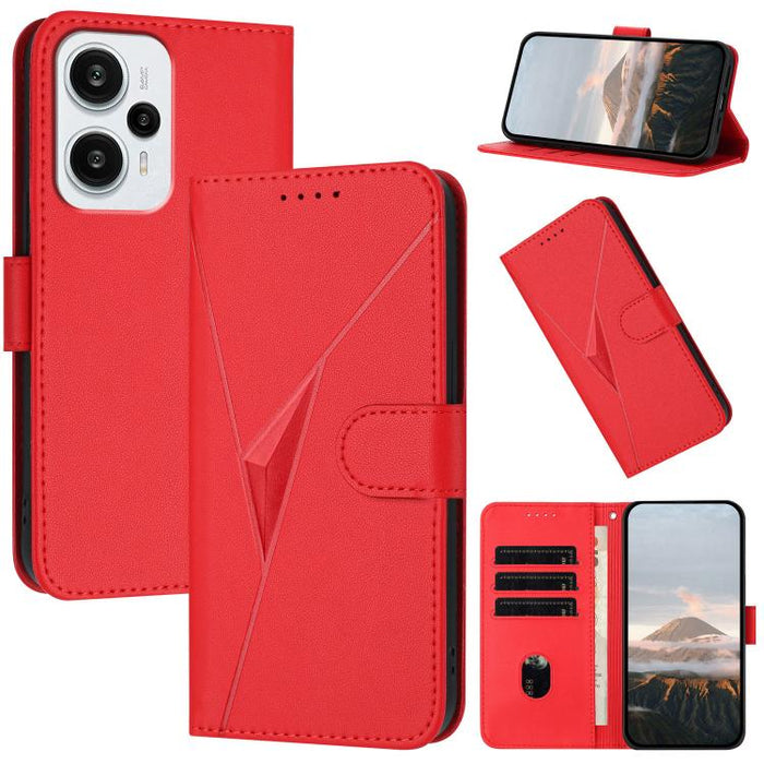 Estuche para teléfono de cuero con cierre de hebilla y diseño de triángulos, For Redmi Note 13 Pro 4G, For Redmi Note 13 4G, For Redmi K70E, For Redmi Note 13 5G, For Redmi 13C 4G, For Redmi Note 13 Pro+, For Redmi Note 13 Pro 5G, For Redmi 12 5G      ...