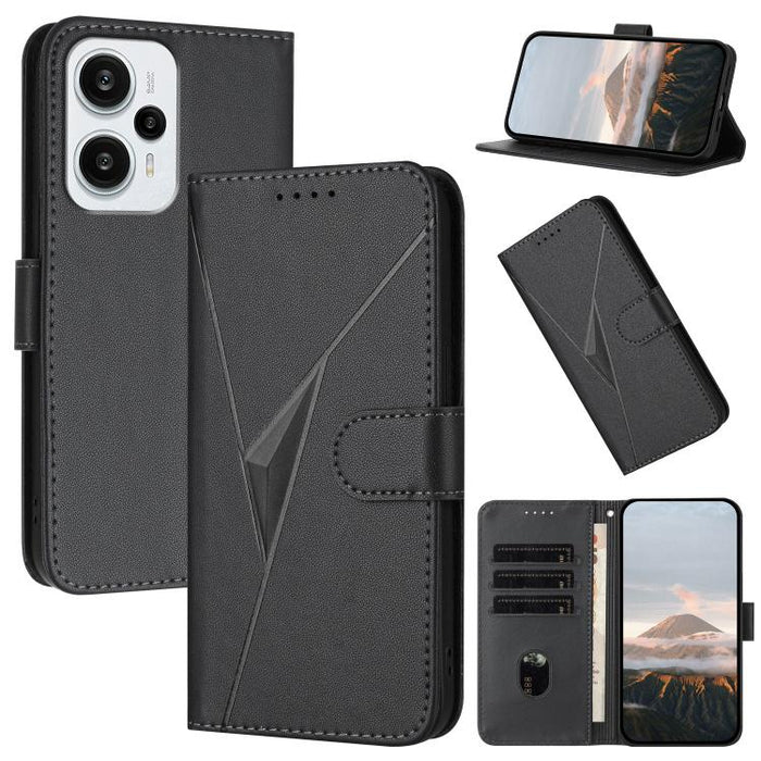 Estuche para teléfono de cuero con cierre de hebilla y diseño de triángulos, For Redmi Note 13 Pro 4G, For Redmi Note 13 4G, For Redmi K70E, For Redmi Note 13 5G, For Redmi 13C 4G, For Redmi Note 13 Pro+, For Redmi Note 13 Pro 5G, For Redmi 12 5G      ...