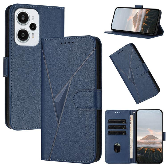 Estuche para teléfono de cuero con cierre de hebilla y diseño de triángulos, For Redmi Note 13 Pro 4G, For Redmi Note 13 4G, For Redmi K70E, For Redmi Note 13 5G, For Redmi 13C 4G, For Redmi Note 13 Pro+, For Redmi Note 13 Pro 5G, For Redmi 12 5G      ...