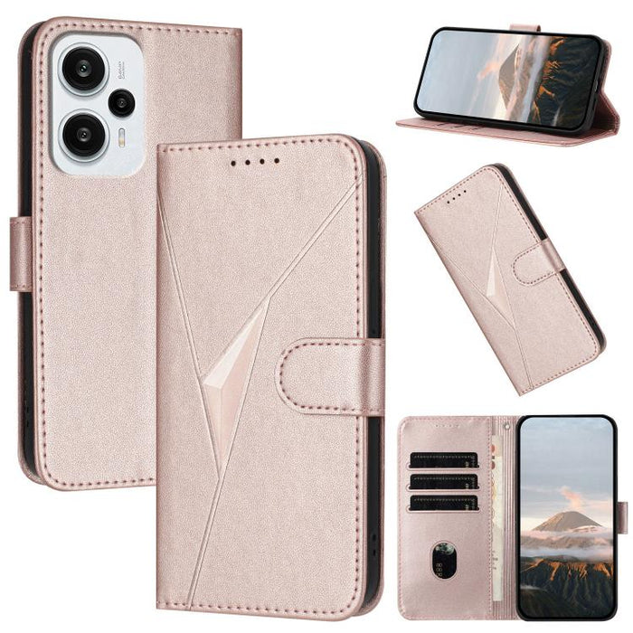 Estuche para teléfono de cuero con cierre de hebilla y diseño de triángulos, For Redmi Note 13 Pro 4G, For Redmi Note 13 4G, For Redmi K70E, For Redmi Note 13 5G, For Redmi 13C 4G, For Redmi Note 13 Pro+, For Redmi Note 13 Pro 5G, For Redmi 12 5G      ...