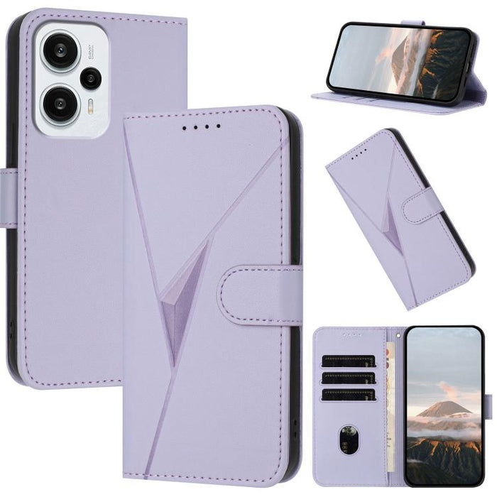 Estuche para teléfono de cuero con cierre de hebilla y diseño de triángulos, For Redmi Note 13 Pro 4G, For Redmi Note 13 4G, For Redmi K70E, For Redmi Note 13 5G, For Redmi 13C 4G, For Redmi Note 13 Pro+, For Redmi Note 13 Pro 5G, For Redmi 12 5G      ...