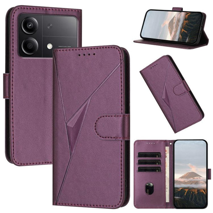 Estuche para teléfono de cuero con cierre de hebilla y diseño de triángulos, For Redmi Turbo 4 / Poco X7 Pro, For Redmi Note 14 Pro 4G, For Redmi Note 14 4G 163.25mm, For Redmi A3 Pro, For Redmi Note 14 5G, For Redmi Note 14 Pro+ 5G, For Redmi 14C 4G  ...