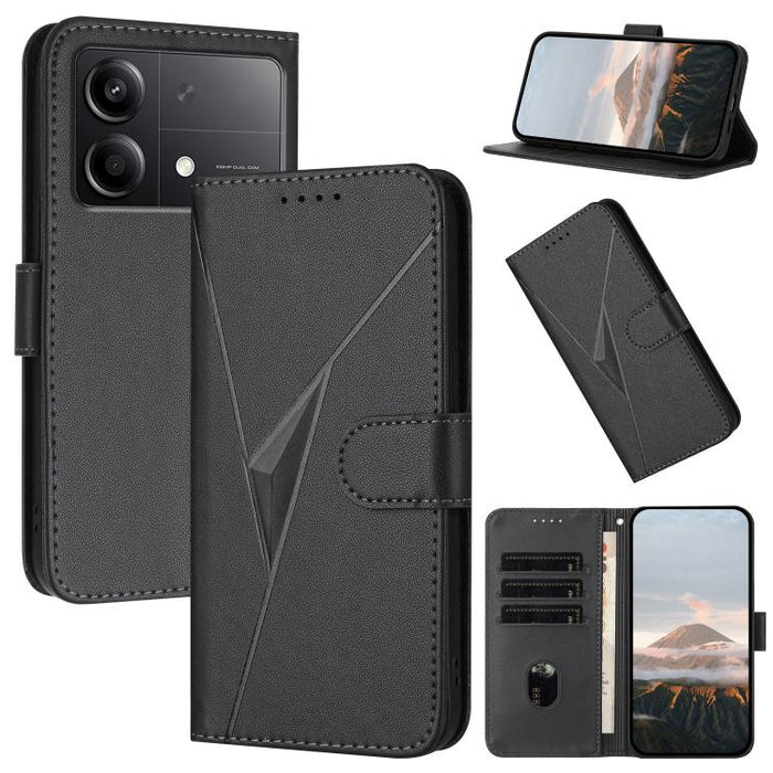 Estuche para teléfono de cuero con cierre de hebilla y diseño de triángulos, For Redmi Turbo 4 / Poco X7 Pro, For Redmi Note 14 Pro 4G, For Redmi Note 14 4G 163.25mm, For Redmi A3 Pro, For Redmi Note 14 5G, For Redmi Note 14 Pro+ 5G, For Redmi 14C 4G  ...