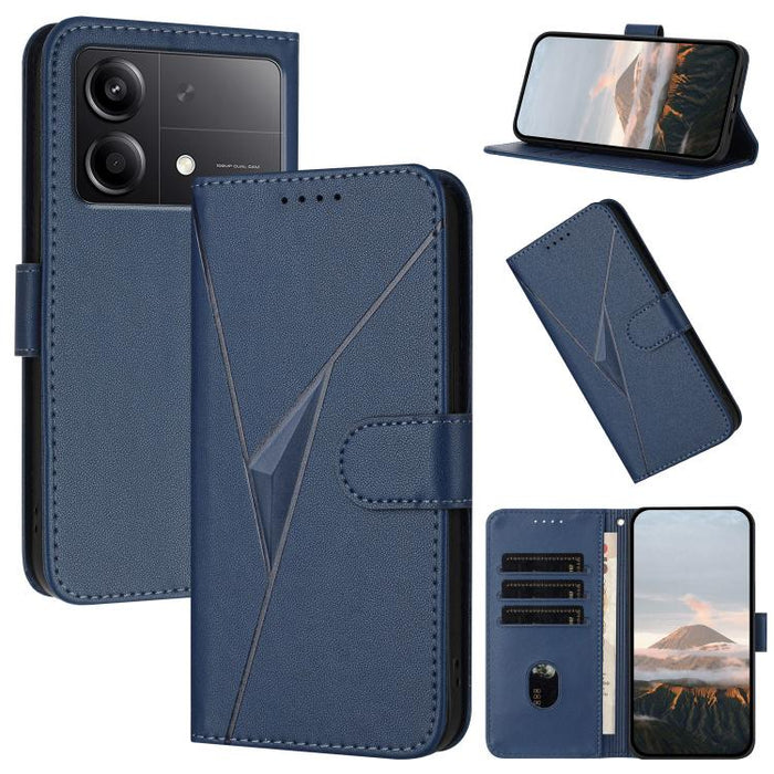 Estuche para teléfono de cuero con cierre de hebilla y diseño de triángulos, For Redmi Turbo 4 / Poco X7 Pro, For Redmi Note 14 Pro 4G, For Redmi Note 14 4G 163.25mm, For Redmi A3 Pro, For Redmi Note 14 5G, For Redmi Note 14 Pro+ 5G, For Redmi 14C 4G  ...