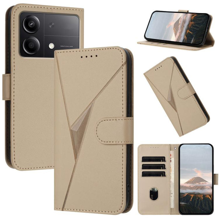 Estuche para teléfono de cuero con cierre de hebilla y diseño de triángulos, For Redmi Turbo 4 / Poco X7 Pro, For Redmi Note 14 Pro 4G, For Redmi Note 14 4G 163.25mm, For Redmi A3 Pro, For Redmi Note 14 5G, For Redmi Note 14 Pro+ 5G, For Redmi 14C 4G  ...