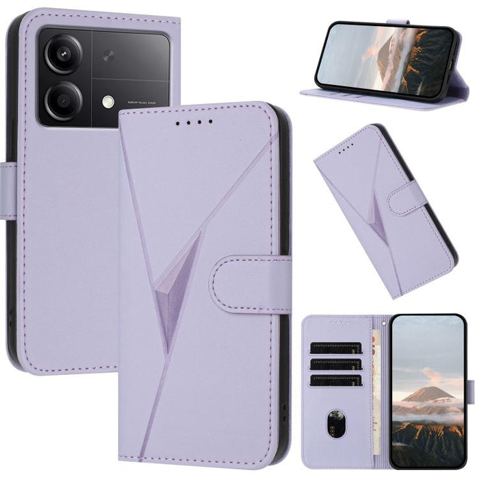 Estuche para teléfono de cuero con cierre de hebilla y diseño de triángulos, For Redmi Turbo 4 / Poco X7 Pro, For Redmi Note 14 Pro 4G, For Redmi Note 14 4G 163.25mm, For Redmi A3 Pro, For Redmi Note 14 5G, For Redmi Note 14 Pro+ 5G, For Redmi 14C 4G  ...
