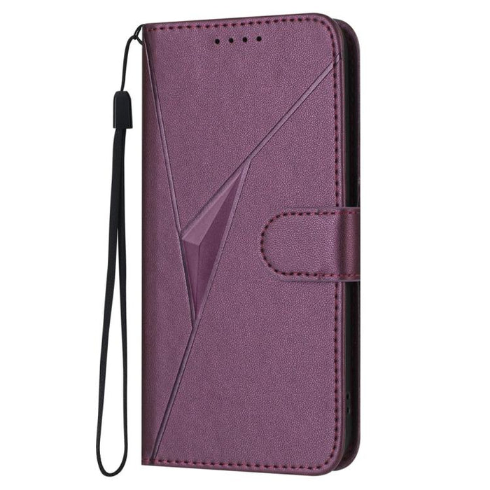Estuche para teléfono de cuero con cierre de hebilla y diseño de triángulos, For Redmi Turbo 4 / Poco X7 Pro, For Redmi Note 14 Pro 4G, For Redmi Note 14 4G 163.25mm, For Redmi A3 Pro, For Redmi Note 14 5G, For Redmi Note 14 Pro+ 5G, For Redmi 14C 4G  ...