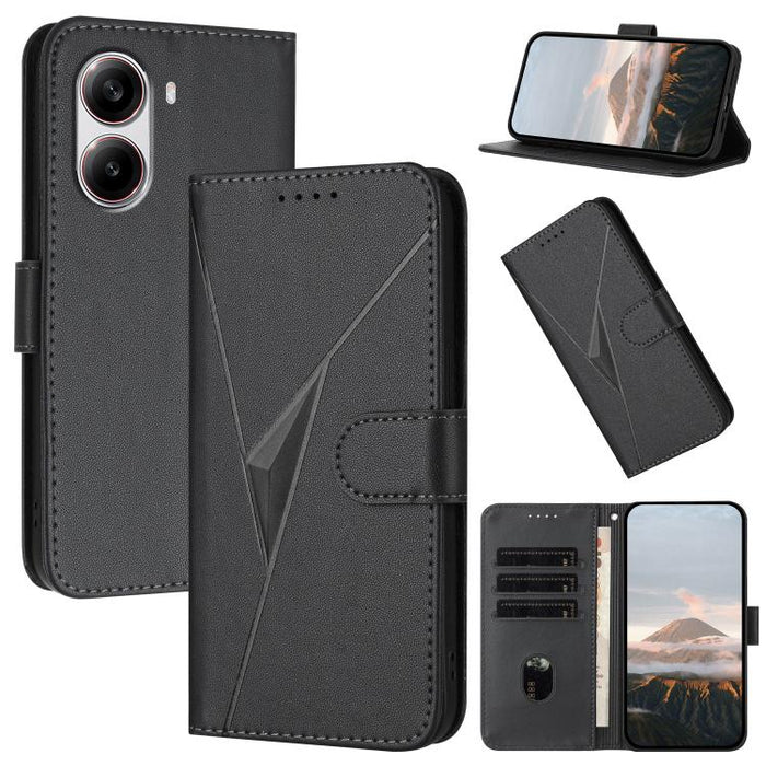 Estuche para teléfono de cuero con cierre de hebilla y diseño de triángulos, For Redmi Turbo 4 / Poco X7 Pro, For Redmi Note 14 Pro 4G, For Redmi Note 14 4G 163.25mm, For Redmi A3 Pro, For Redmi Note 14 5G, For Redmi Note 14 Pro+ 5G, For Redmi 14C 4G  ...