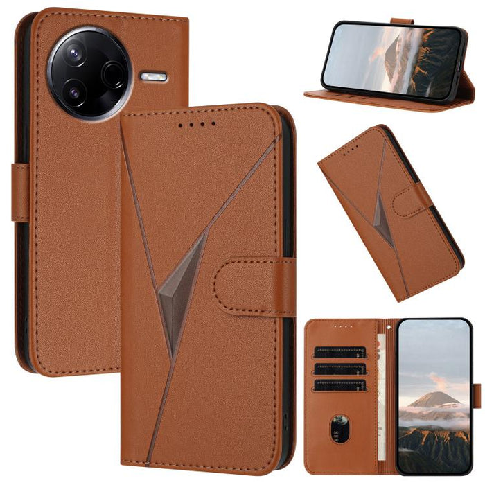 Estuche para teléfono de cuero con cierre de hebilla y diseño de triángulos, For Redmi Turbo 5 Max / Poco X8 Pro Max, For Redmi Turbo 5 5G / Poco X8 Pro 5G, For Redmi Note 15 4G / 5G 164mm / Poco M8 5G, For Redmi K90 Pro Max / Poco F8 Ultra            ...