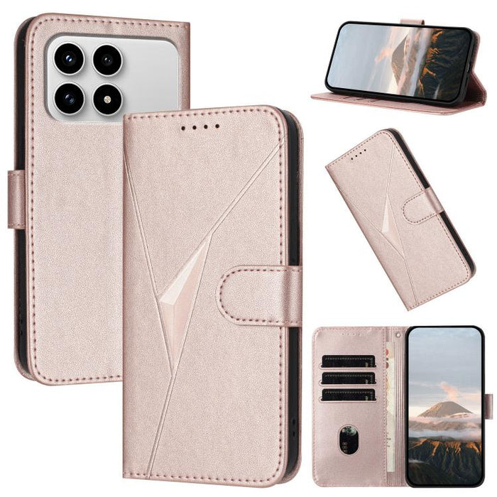 Estuche para teléfono de cuero con cierre de hebilla y diseño de triángulos, For Redmi Turbo 5 Max / Poco X8 Pro Max, For Redmi Turbo 5 5G / Poco X8 Pro 5G, For Redmi Note 15 4G / 5G 164mm / Poco M8 5G, For Redmi K90 Pro Max / Poco F8 Ultra            ...