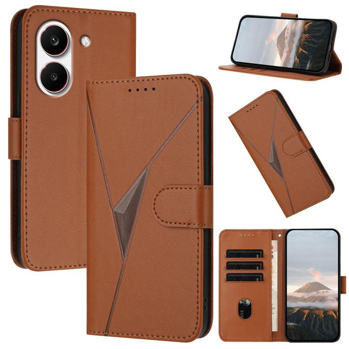 Estuche para teléfono de cuero con cierre de hebilla y diseño de triángulos, For Redmi Turbo 5 Max / Poco X8 Pro Max, For Redmi Turbo 5 5G / Poco X8 Pro 5G, For Redmi Note 15 4G / 5G 164mm / Poco M8 5G, For Redmi K90 Pro Max / Poco F8 Ultra            ...