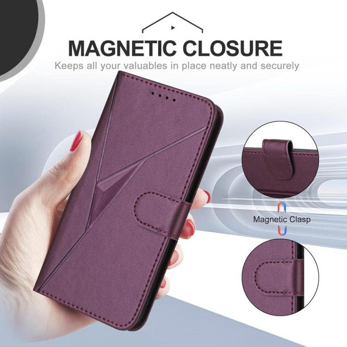 Estuche para teléfono de cuero con cierre de hebilla y diseño de triángulos, For Redmi Turbo 5 Max / Poco X8 Pro Max, For Redmi Turbo 5 5G / Poco X8 Pro 5G, For Redmi Note 15 4G / 5G 164mm / Poco M8 5G, For Redmi K90 Pro Max / Poco F8 Ultra            ...