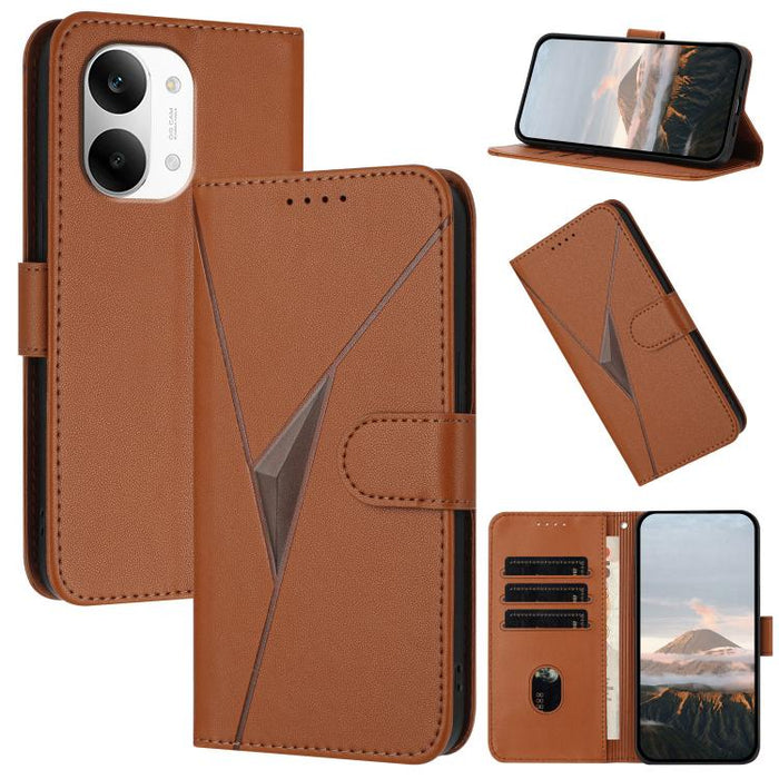 Estuche para teléfono de cuero con cierre de hebilla y diseño de triángulos, For Redmi Turbo 5 Max / Poco X8 Pro Max, For Redmi Turbo 5 5G / Poco X8 Pro 5G, For Redmi Note 15 4G / 5G 164mm / Poco M8 5G, For Redmi K90 Pro Max / Poco F8 Ultra            ...
