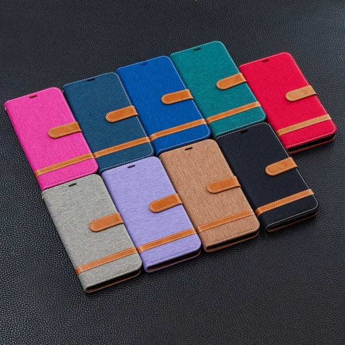 Estuche de cuero con tapa horizontal de textura de mezclilla a juego con soporte y ranuras para tarjetas y billetera y cordón, For Xiaomi Redmi 9A, For Xiaomi Redmi 9C