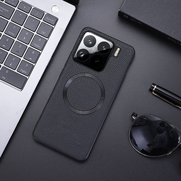 Funda para teléfono con textura de lichi y imán CD Magsafe, For Xiaomi 17T Pro, For Xiaomi 15T Pro, For Xiaomi 15T, For Xiaomi 15 Pro, For Xiaomi 15