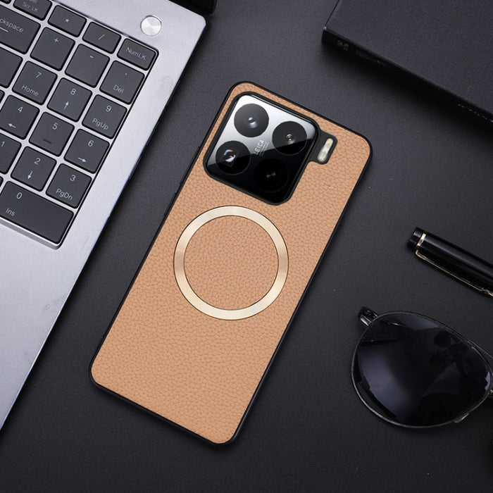 Funda para teléfono con textura de lichi y imán CD Magsafe, For Xiaomi 17T Pro, For Xiaomi 15T Pro, For Xiaomi 15T, For Xiaomi 15 Pro, For Xiaomi 15