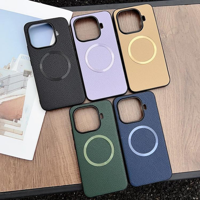 Funda para teléfono con textura de lichi y imán CD Magsafe, For Xiaomi 17T Pro, For Xiaomi 15T Pro, For Xiaomi 15T, For Xiaomi 15 Pro, For Xiaomi 15