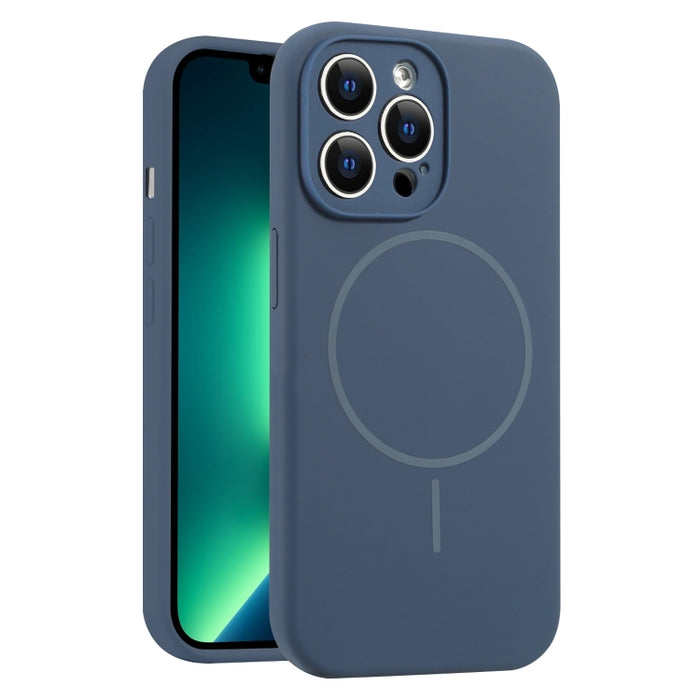 Funda para teléfono MagSafe de silicona líquida con orificios finos, For iPhone 14 Pro Max, For iPhone 13 Pro Max, For iPhone 13 Pro, For iPhone 13, For iPhone 12, For iPhone 12 Pro Max, For iPhone 12 Pro