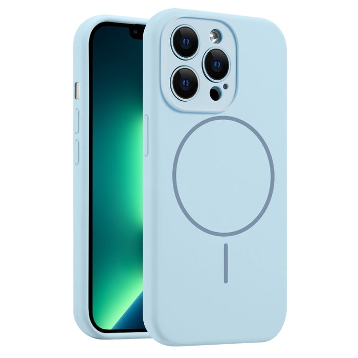 Funda para teléfono MagSafe de silicona líquida con orificios finos, For iPhone 14 Pro Max, For iPhone 13 Pro Max, For iPhone 13 Pro, For iPhone 13, For iPhone 12, For iPhone 12 Pro Max, For iPhone 12 Pro