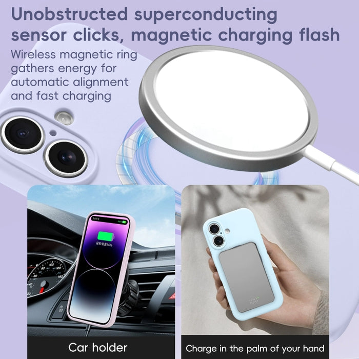 Funda para teléfono MagSafe de silicona líquida con orificios finos, For iPhone 14 Pro Max, For iPhone 13 Pro Max, For iPhone 13 Pro, For iPhone 13, For iPhone 12, For iPhone 12 Pro Max, For iPhone 12 Pro
