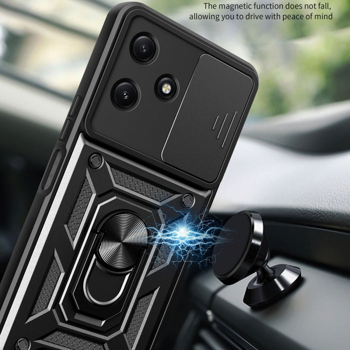 Funda para teléfono de TPU+PC con diseño de cubierta de cámara deslizante, For Redmi 12 5G