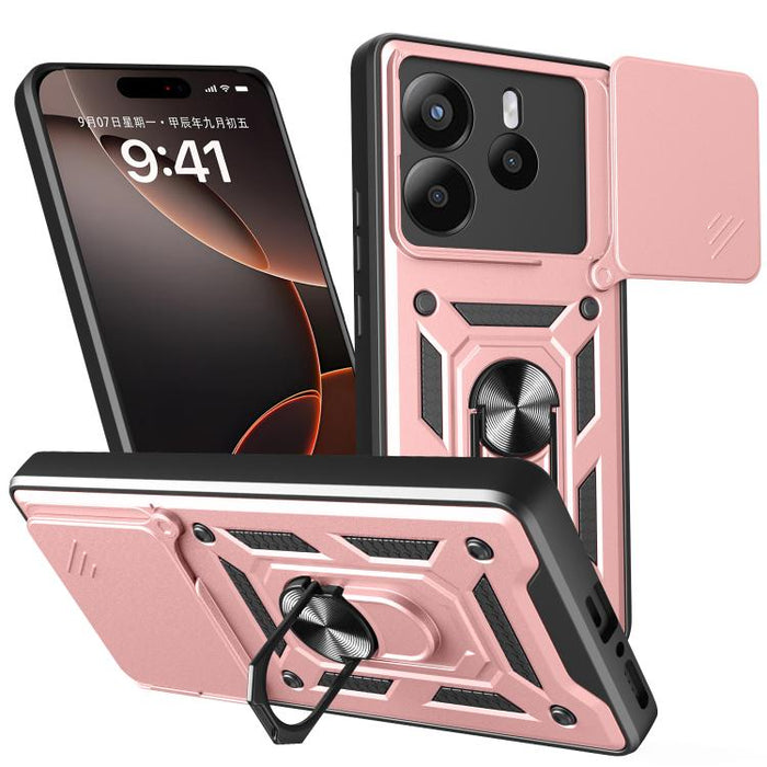 Funda para teléfono de TPU+PC con diseño de cubierta de cámara deslizante, For Redmi 12 5G