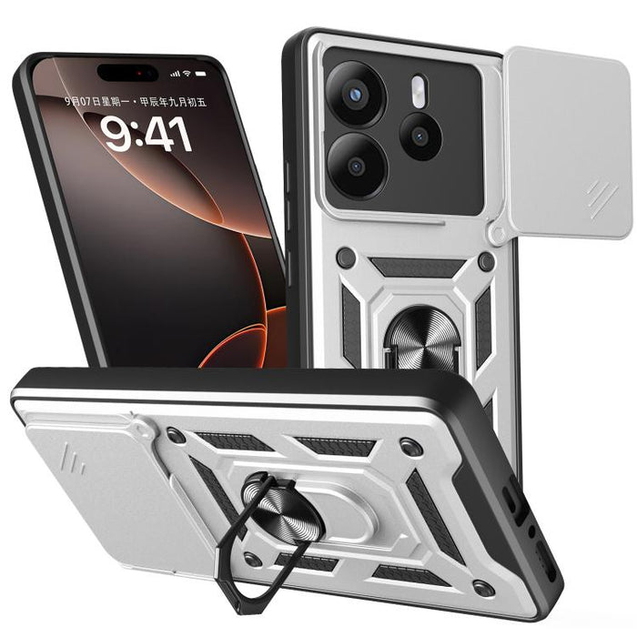 Funda para teléfono de TPU+PC con diseño de cubierta de cámara deslizante, For Redmi 12 5G
