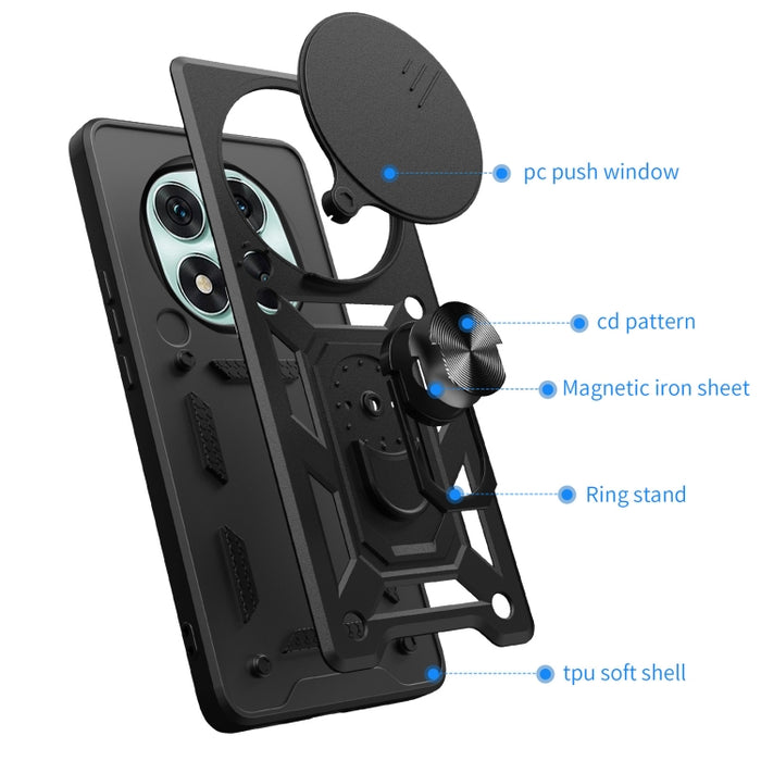 Funda para teléfono de TPU+PC con diseño de cubierta de cámara deslizante, For Redmi 12 5G