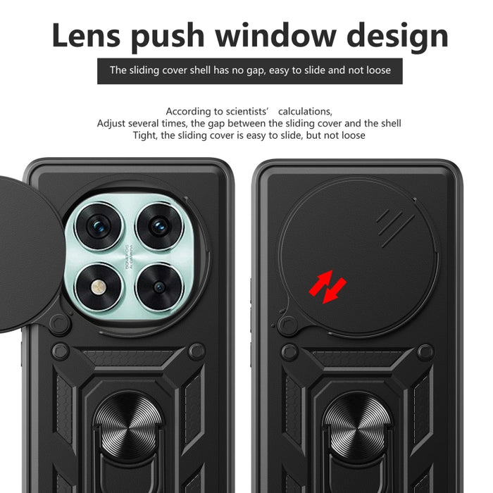 Funda para teléfono de TPU+PC con diseño de cubierta de cámara deslizante, For Redmi 12 5G