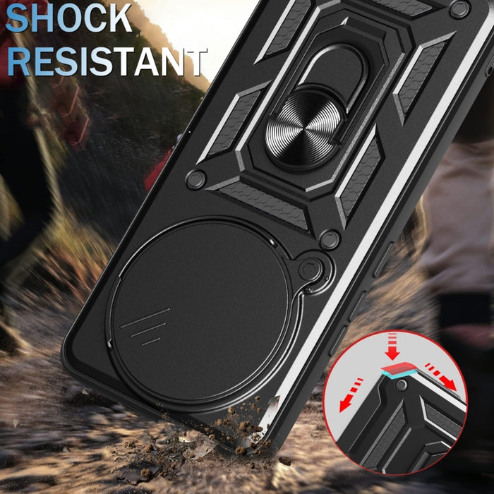 Funda para teléfono de TPU+PC con diseño de cubierta de cámara deslizante, For Redmi 12 5G