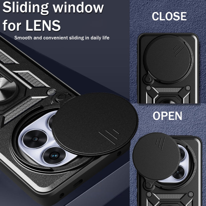 Funda para teléfono de TPU+PC con diseño de cubierta de cámara deslizante, For Redmi 12 5G