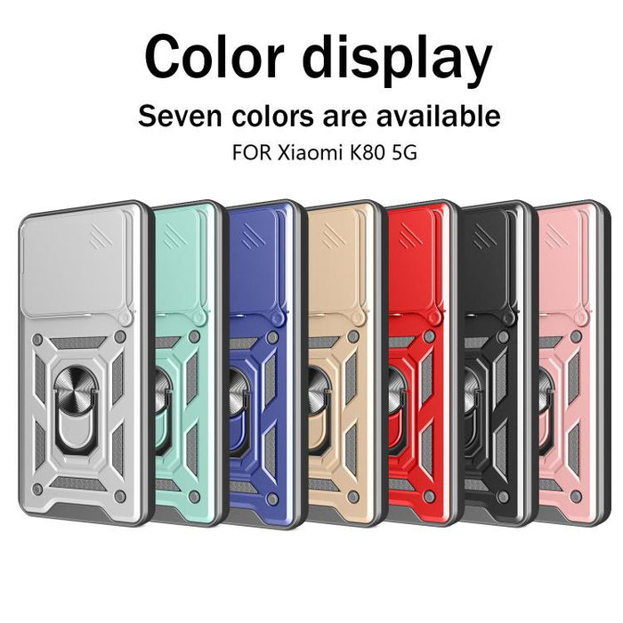 Funda para teléfono de TPU+PC con diseño de cubierta de cámara deslizante, For Redmi 12 5G