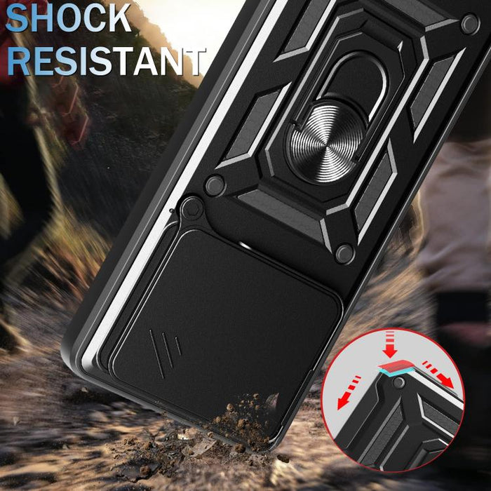 Funda para teléfono de TPU+PC con diseño de cubierta de cámara deslizante, For Redmi 12 5G
