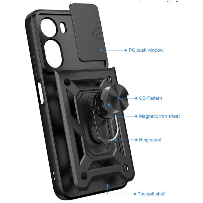 Funda para teléfono de TPU+PC con diseño de cubierta de cámara deslizante, For Redmi A7 Pro 4G / Poco C85x, For Redmi Note 15 Pro+ 5G Global 163.3mm, For Redmi Note 15 5G / 4G Global 164mm, For Redmi Note 15 Pro 5G Global 163.6mm                       ...