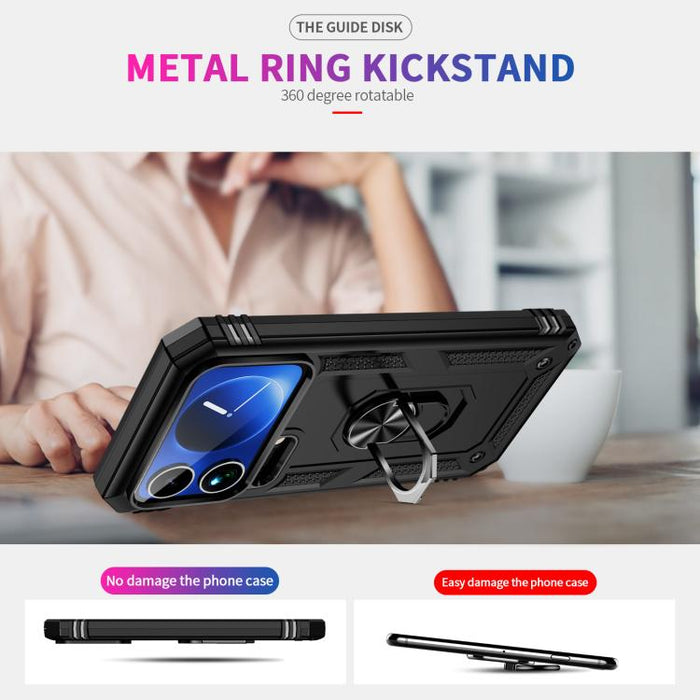Funda para teléfono de TPU + PC a prueba de golpes con soporte, For Xiaomi 17 Pro Max, For Xiaomi 17 Pro, For Xiaomi 17, For Xiaomi 15 Pro, For Xiaomi 15, For Xiaomi 14T Pro, For Xiaomi 14T