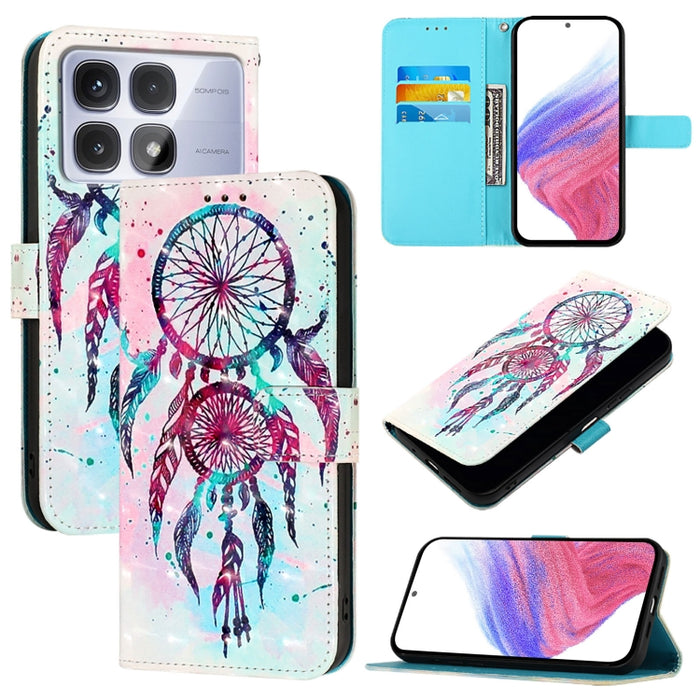 Funda de cuero para teléfono con tapa horizontal y pintura 3D, For Redmi 15a 5G, For Redmi Turbo 5 / Poco X8 Pro 5G, For Redmi 15 5G Global / 15 4G SEA 169mm, For Redmi Turbo 4, For Redmi K80 / K80 Pro, For Redmi Note 14 Pro 4G                         ...