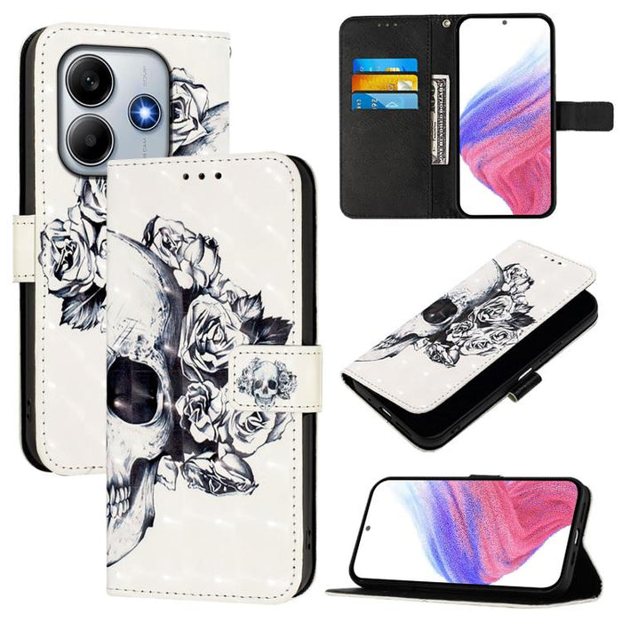Funda de cuero para teléfono con tapa horizontal y pintura 3D, For Redmi 15a 5G, For Redmi Turbo 5 / Poco X8 Pro 5G, For Redmi 15 5G Global / 15 4G SEA 169mm, For Redmi Turbo 4, For Redmi K80 / K80 Pro, For Redmi Note 14 Pro 4G                         ...