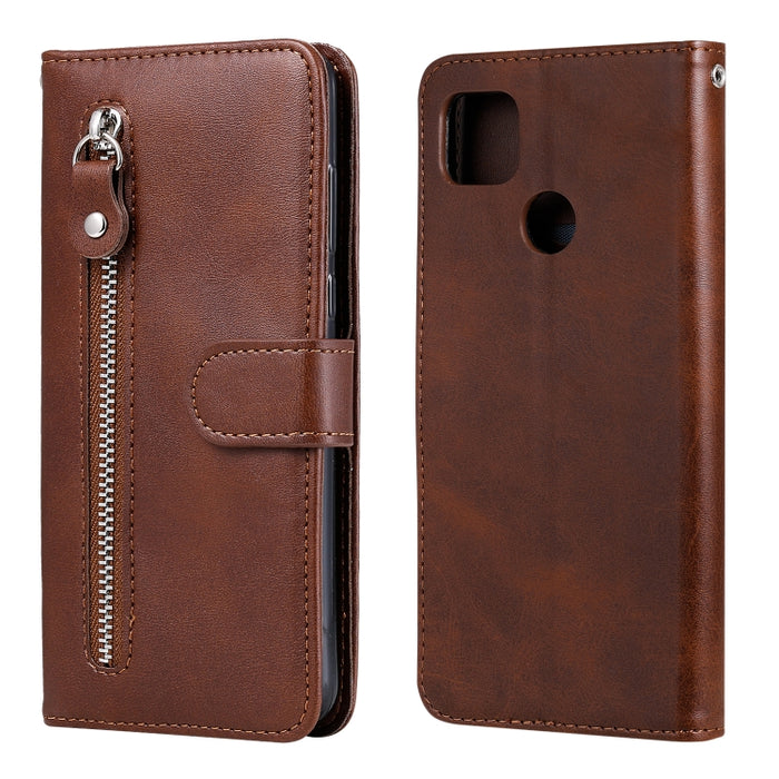 Funda de cuero con tapa horizontal y cremallera con textura de becerro a la moda con soporte y ranuras para tarjetas y función de billetera, For iPhone 12 Pro / 12, For iPhone 12 Pro Max, For Xiaomi Redmi 9C, For Xiaomi Redmi 9A                        ...