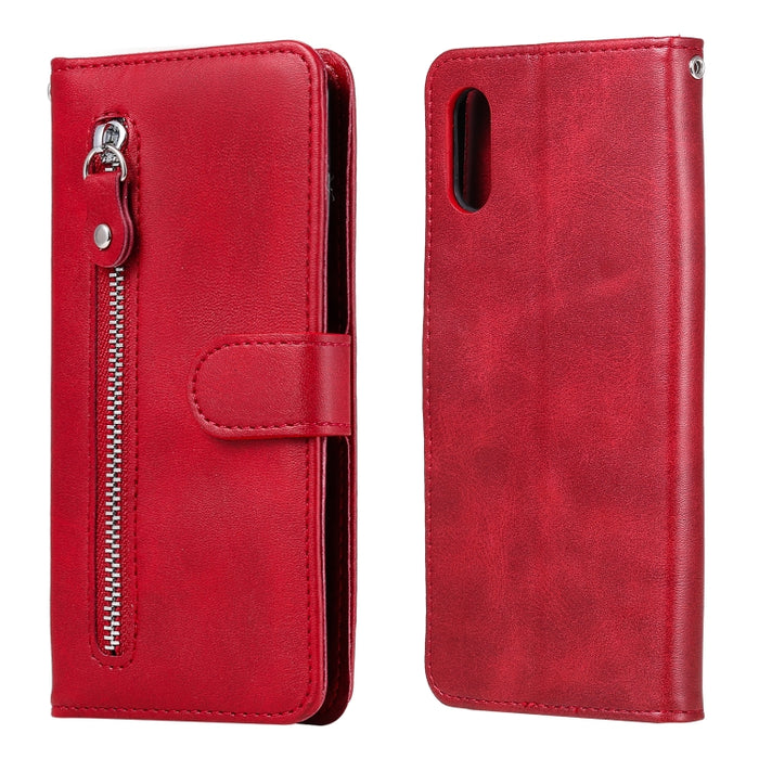 Funda de cuero con tapa horizontal y cremallera con textura de becerro a la moda con soporte y ranuras para tarjetas y función de billetera, For iPhone 12 Pro / 12, For iPhone 12 Pro Max, For Xiaomi Redmi 9C, For Xiaomi Redmi 9A                        ...