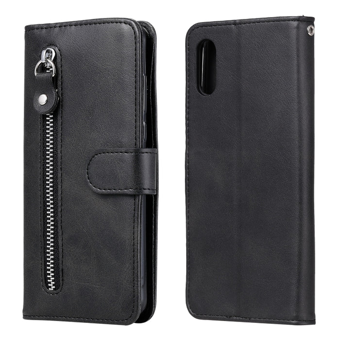 Funda de cuero con tapa horizontal y cremallera con textura de becerro a la moda con soporte y ranuras para tarjetas y función de billetera, For iPhone 12 Pro / 12, For iPhone 12 Pro Max, For Xiaomi Redmi 9C, For Xiaomi Redmi 9A                        ...