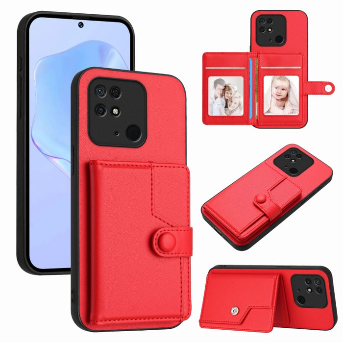 Funda para teléfono antirrobo RFID con botón y tarjeta, For Redmi Note 12 4G Global, For Redmi Note 12 Pro+ Global, For Redmi Note 12 Pro 5G Global, For Redmi Note 12 Pro Speed, For Redmi Note 12 5G Global, For Redmi 12C / 11A, For Redmi 10C