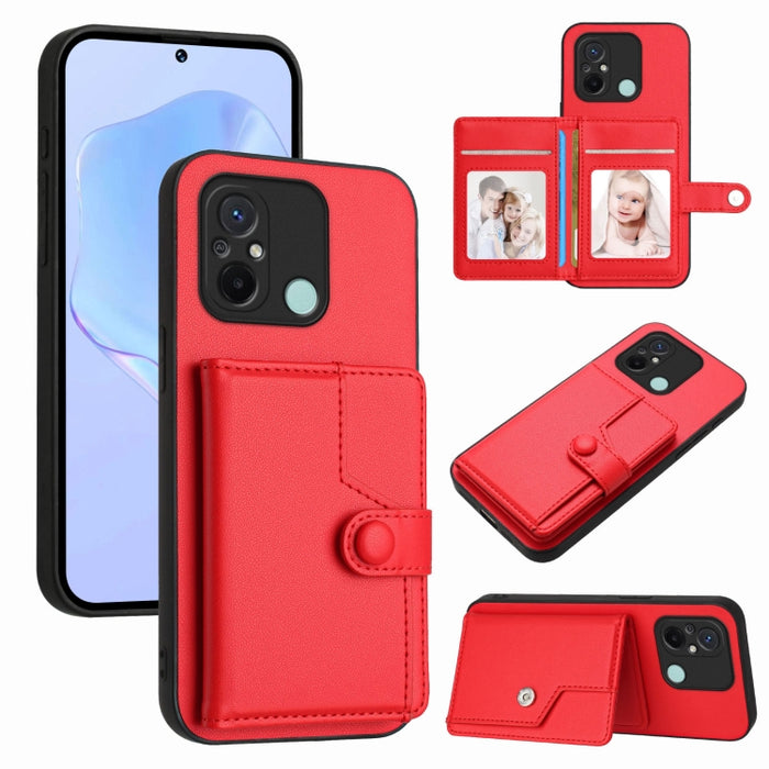 Funda para teléfono antirrobo RFID con botón y tarjeta, For Redmi Note 12 4G Global, For Redmi Note 12 Pro+ Global, For Redmi Note 12 Pro 5G Global, For Redmi Note 12 Pro Speed, For Redmi Note 12 5G Global, For Redmi 12C / 11A, For Redmi 10C