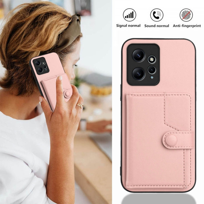 Funda para teléfono antirrobo RFID con botón y tarjeta, For Redmi Note 12 4G Global, For Redmi Note 12 Pro+ Global, For Redmi Note 12 Pro 5G Global, For Redmi Note 12 Pro Speed, For Redmi Note 12 5G Global, For Redmi 12C / 11A, For Redmi 10C